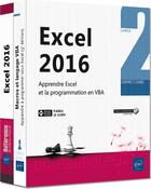 Couverture du livre « Excel 2016 ; coffret de 2 livres : apprendre Excel et la programmation en VBA » de Frederic Le Guen aux éditions Eni