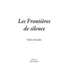 Couverture du livre « Les frontières du silence » de Valerie Rinaldo et Alain Alquier aux éditions Terre De Ciel