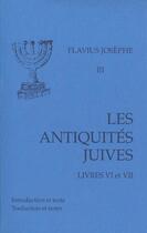 Couverture du livre « Les Antiquités juives, livres VI-VII » de Flavius Josephe aux éditions Cerf