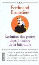 Couverture du livre « Evolution Des Genres Dans L'Histoire Litteraire » de Ferdinand Brunetière aux éditions Pocket