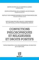 Couverture du livre « Convictions philosophiques et religieuses et droits positifs » de  aux éditions Bruylant