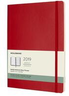 Couverture du livre « Agenda semainier très grand format rouge souple (édition 2019) » de  aux éditions Moleskine