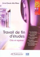 Couverture du livre « Travail en fin d etudes cles et reperes » de  aux éditions Lamarre