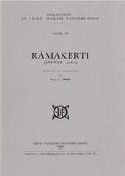 Couverture du livre « Ramakerti (XVI-XVII siècles) » de Saveros Pou aux éditions Ecole Francaise Extreme Orient