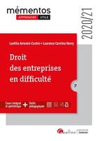 Couverture du livre « Droit des entreprises en difficulté (édition 2020/2021) » de Laurence Caroline Henry et Laetitia Antonini-Cochin aux éditions Gualino