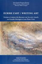 Couverture du livre « Écrire l'art ; writing art » de  aux éditions Mare Et Martin