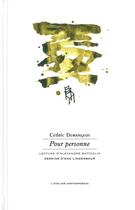 Couverture du livre « Pour personne » de Cedric Demangeot aux éditions Atelier Contemporain