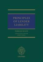 Couverture du livre « Principles of Lender Liability » de Hood Parker aux éditions Oup Oxford