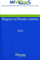 Couverture du livre « Rapport annuel de la miviludes 2010 » de  aux éditions Documentation Francaise