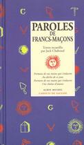 Couverture du livre « Paroles De Francs Macons » de Jack Chaboud aux éditions Albin Michel