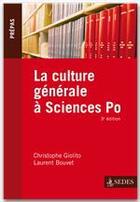 Couverture du livre « La culture générale à sciences po (3e édition) » de Giolito-C+Bouvet-L aux éditions Editions Sedes