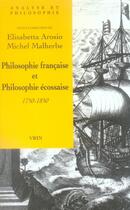 Couverture du livre « Philosophie écossaise et philosophie française » de  aux éditions Vrin