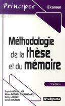 Couverture du livre « Méthodologie de la thèse et du mémoire (3e édition) » de  aux éditions Studyrama