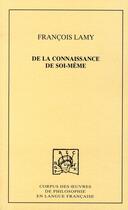 Couverture du livre « De la connaissance de soi-même t.1 ; traité 1 et 2 » de François Lamy aux éditions Pu De Dijon