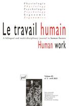 Couverture du livre « Le travail humain 2022-2, vol. 85, n.2 » de  aux éditions Puf