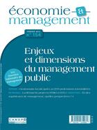 Couverture du livre « Économie et management T.154 ; enjeux et dimensions du management public » de  aux éditions Reseau Canope