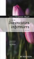 Couverture du livre « Manuel de diagnostics infirmiers (12e édition) » de Carpenito-Moyet aux éditions Elsevier-masson