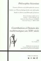 Couverture du livre « Contributions à l'histoire des mathématiques au XIXé siècle (édition 2000) » de  aux éditions Kime