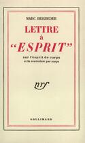 Couverture du livre « Lettre a 