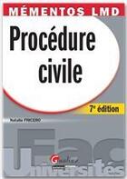 Couverture du livre « Procédure civile (7e édition) » de Natalie Fricero aux éditions Gualino Editeur