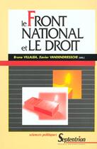 Couverture du livre « Le front national au regard du droit » de Bruno Villalba aux éditions Pu Du Septentrion
