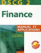 Couverture du livre « Finance DSCG 2 ; manuel et applications » de Gregorio aux éditions Dunod