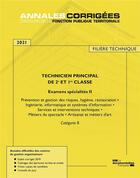 Couverture du livre « Technicien principal de 1re et 2e classe ; examens spécialité II (édition 2021) » de Centre Interdepartemental De Gestion De La Petite Couronne De La Region Ile-De-France aux éditions Documentation Francaise