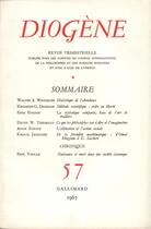 Couverture du livre « Diogene 57 » de Collectifs Gallimard aux éditions Gallimard