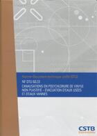 Couverture du livre « NF DTU 60.33 canalisations en polychorure de vinyle non plastifié - Evacuation d'eaux usées et d'eaux vannes » de Collectif Cstb aux éditions Cstb