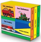 Couverture du livre « Les camions, les bateaux, les trains » de Byron Barton aux éditions Ecole Des Loisirs