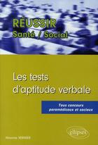 Couverture du livre « Les tests d'aptitude verbale » de Maxime Vernier aux éditions Ellipses