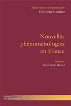 Couverture du livre « Nouvelles phenomenologies en france » de Sommer Christian aux éditions Hermann