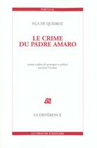 Couverture du livre « Le crime du padre amaro » de De Queiroz aux éditions La Difference