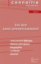 Couverture du livre « Un roi sans divertissement de Jean Giono » de  aux éditions Editions Du Cenacle