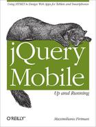 Couverture du livre « JQuery Mobile: Up and Running » de Maximiliano Firtman aux éditions O Reilly