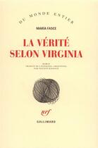 Couverture du livre « La verite selon virginia » de Fasce Maria aux éditions Gallimard