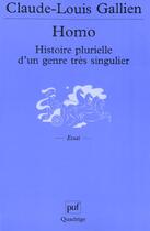 Couverture du livre « Homo » de Claude-Louis Gallien aux éditions Puf