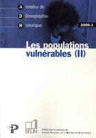 Couverture du livre « Les populations vulnérables ; 01/2006 » de Jean-Pierre Bardet aux éditions Belin