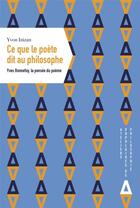 Couverture du livre « Ce que le poète dit au philosophe » de Yvon Inizan aux éditions Apogee