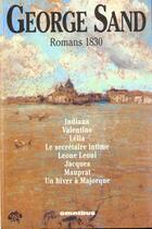 Couverture du livre « Romans 1830 » de George Sand aux éditions Omnibus