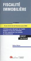 Couverture du livre « Fiscalité immobilière (2e édition) » de Gilles Meyer aux éditions Gualino