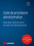 Couverture du livre « Code de procédure administrative (édition 2022) » de Collectif Lexisnexis aux éditions Lexisnexis