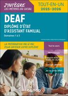 Couverture du livre « Deaf - tout-en-un 2024-2025 - diplome d'etat d'assistant familial » de Verdu/Velasquez aux éditions Dunod