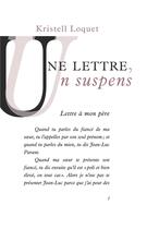 Couverture du livre « Une lettre, un suspens » de Kristell Loquet aux éditions Atelier Contemporain