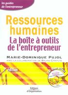 Couverture du livre « Ressources humaines ; la boite à outils de l'entrepreneur » de Pujol M -D aux éditions Organisation