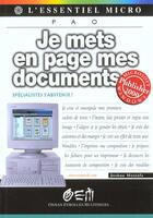 Couverture du livre « Je Mets En Page Avec Publisher 2000 » de Joshua Mostafa aux éditions Osman Eyrolles Multimedia