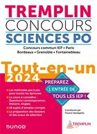 Couverture du livre « Tremplin concours sciences po tout-en-un 2024 - concours commun iep, paris, bordeaux, grenoble » de Vandepitte/Guigo aux éditions Dunod