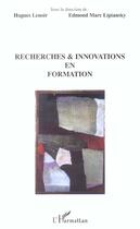 Couverture du livre « Recherches et innovations en formation » de  aux éditions L'harmattan