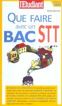 Couverture du livre « Que faire avec un bac stt » de Bruno Magliulo aux éditions L'etudiant