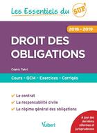 Couverture du livre « Les essentiels du sup ; droit des obligations (édition 2018/2019) » de Cedric Tahri aux éditions Vuibert